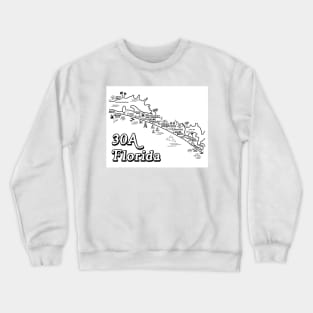 30A Florida Map Art Crewneck Sweatshirt